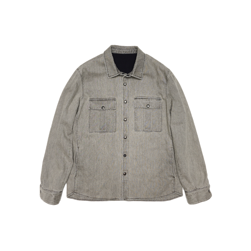 Grey Denim Overshirt Jacket