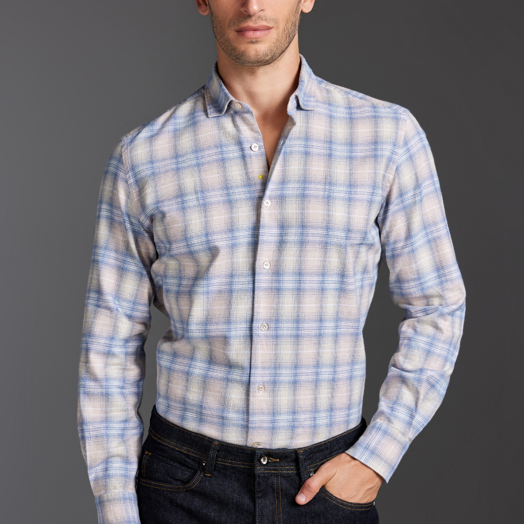 Washed Tartan Flannel Shirt