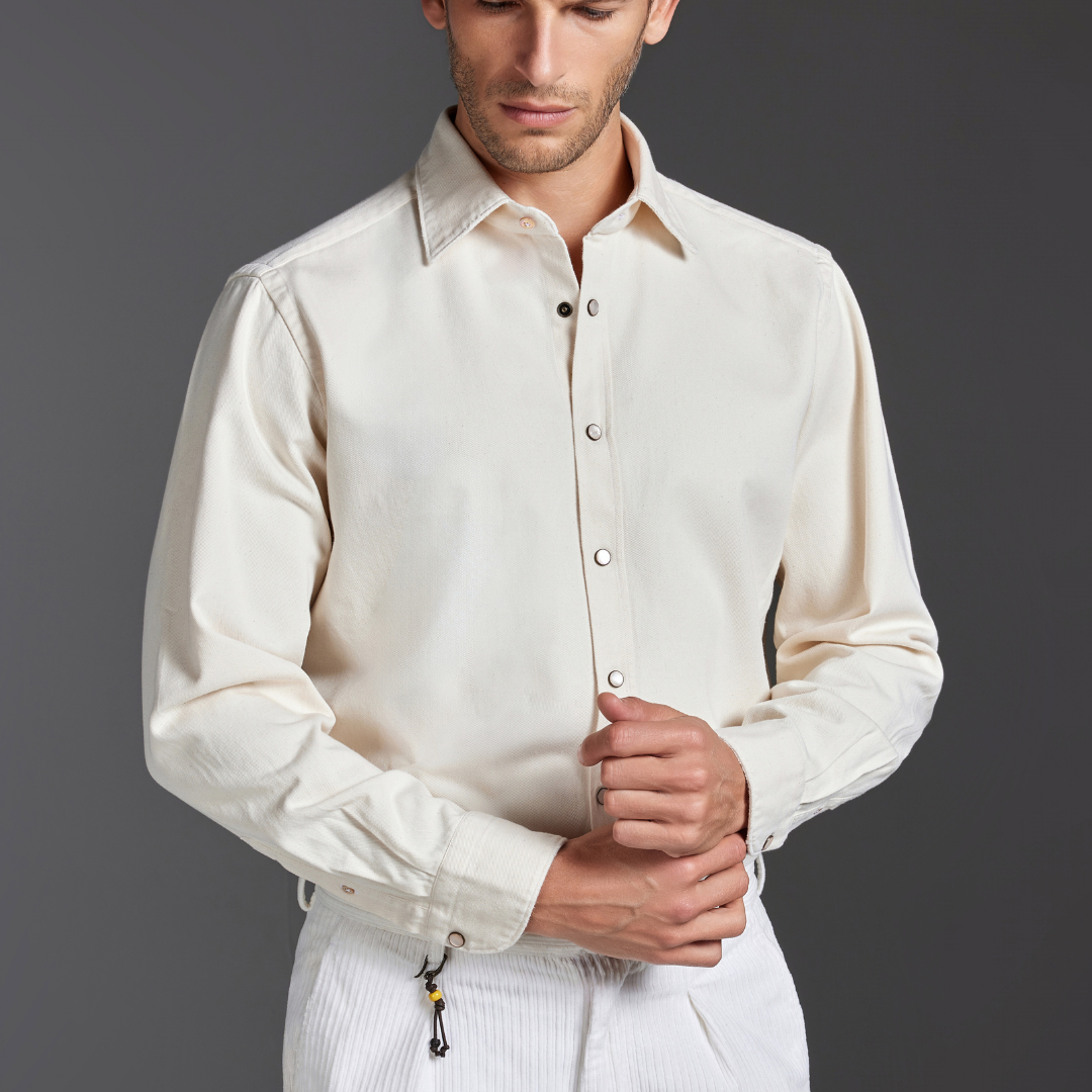 Ecru Heavy Cotton Drill Shirt – Texan Shoulder