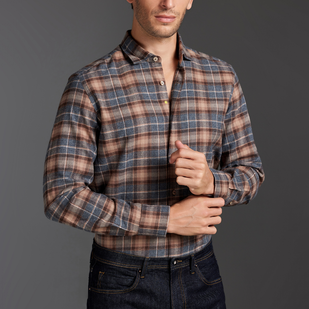 Washed Soft Cotton Flannel Shirt