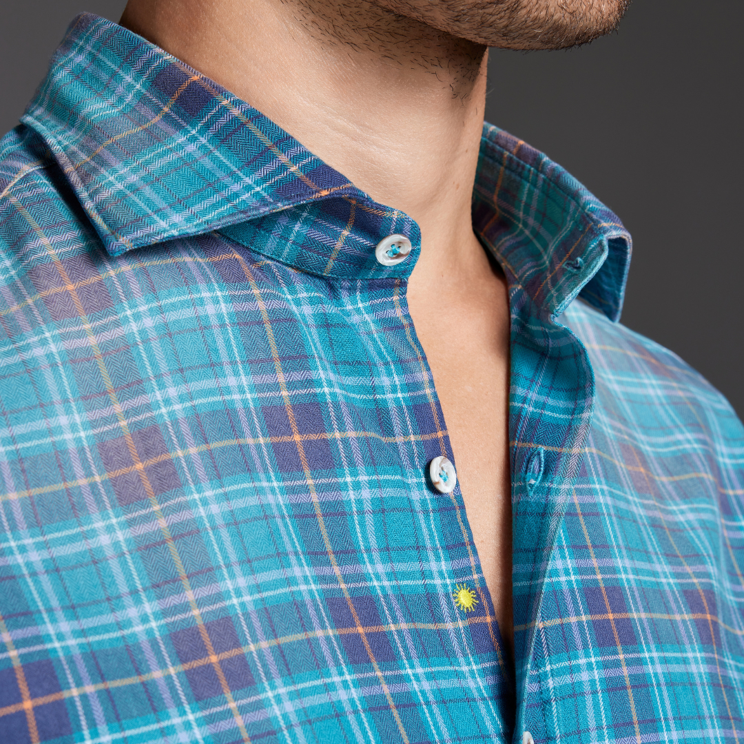 Stone-Washed Tartan Flannel Shirt