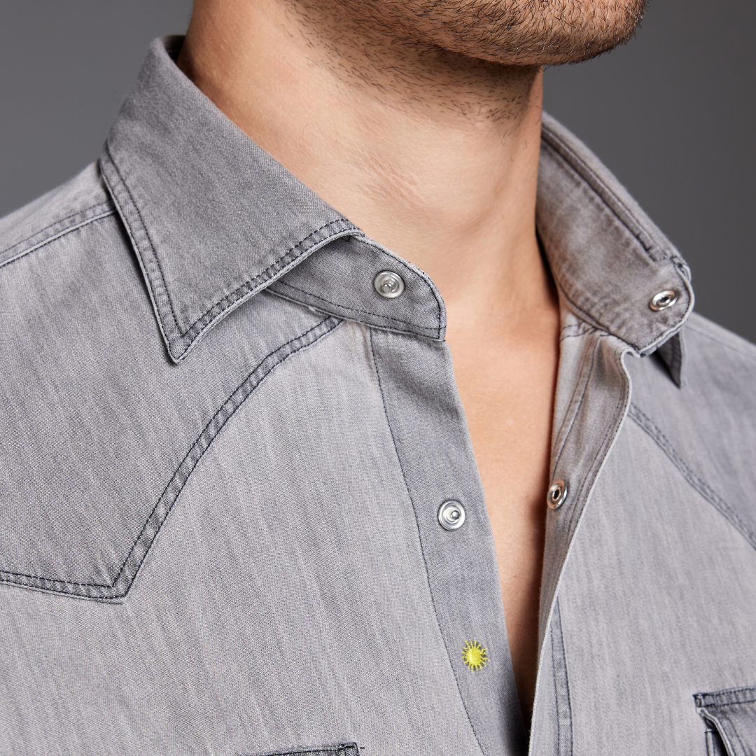 Grey Denim Texan-Style Shirt