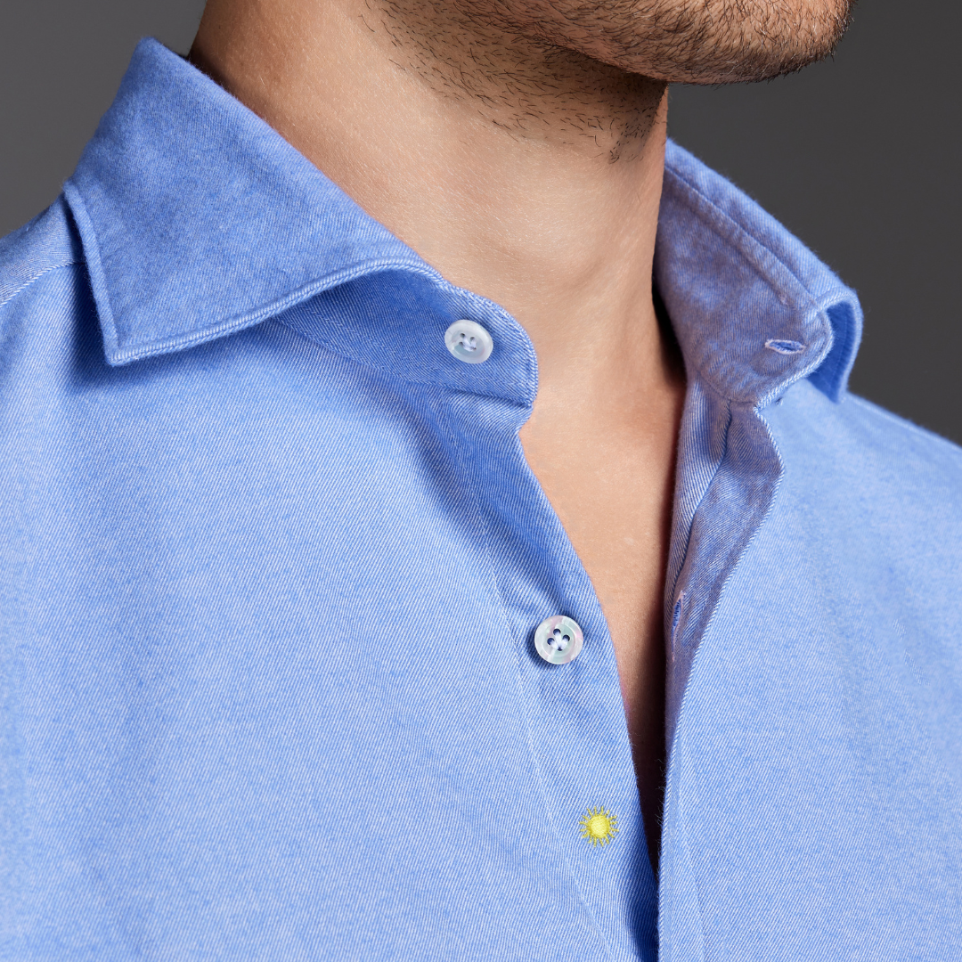 Washed Celeste Flannel Shirt