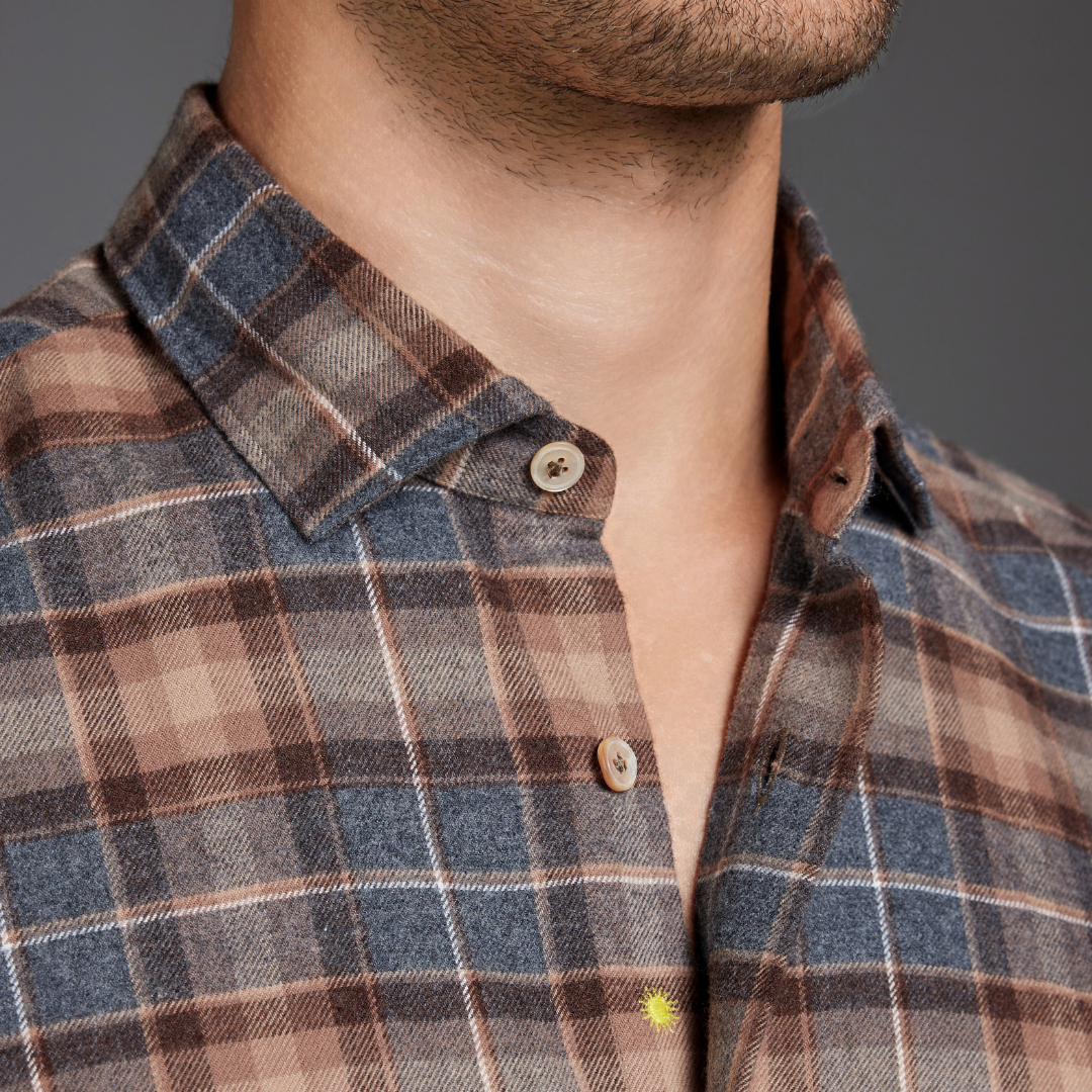 Washed Soft Cotton Flannel Shirt