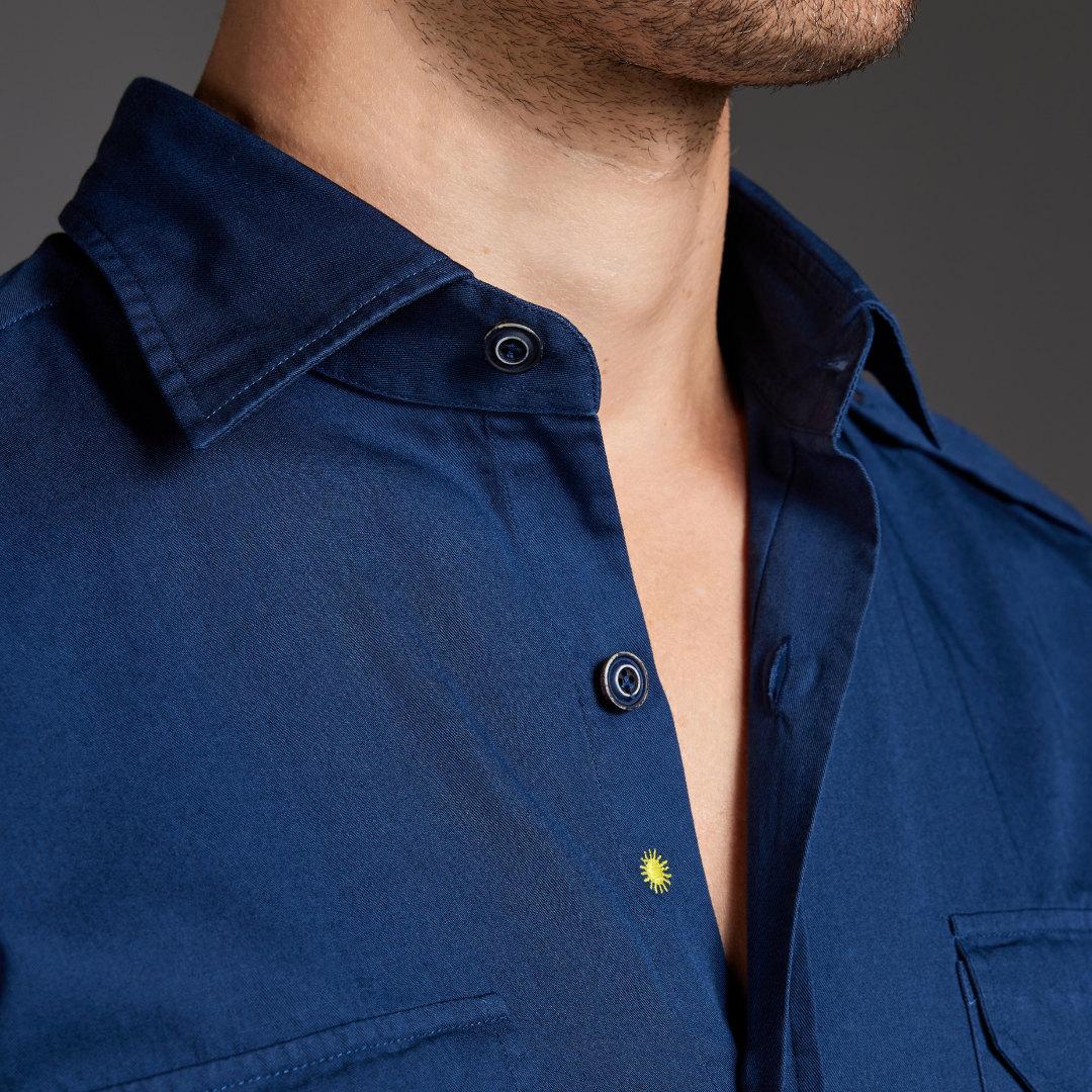 Stone-Washed Cotton Twill Shirt