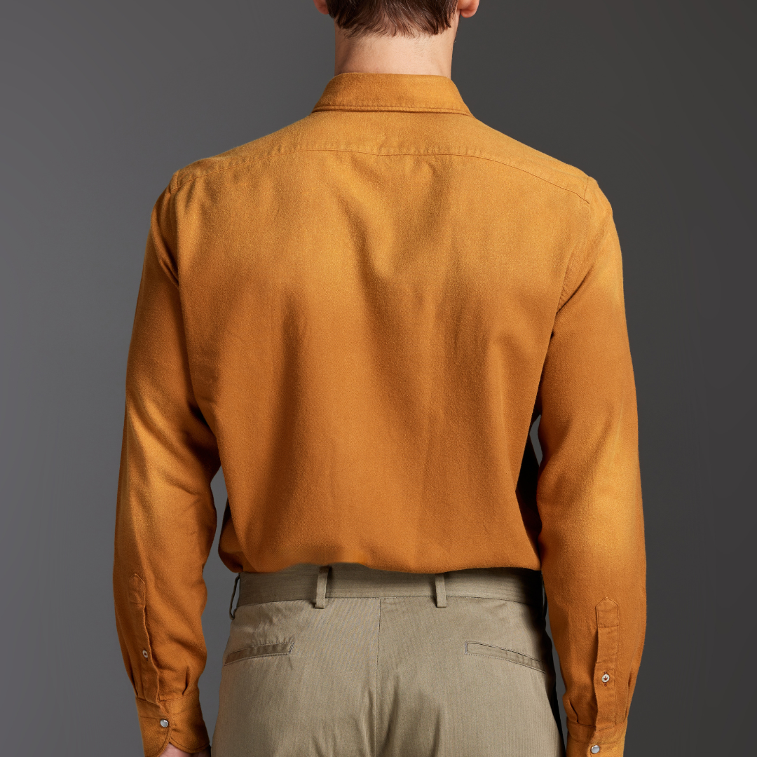 Rust Flannel Shirt with Sabbiature