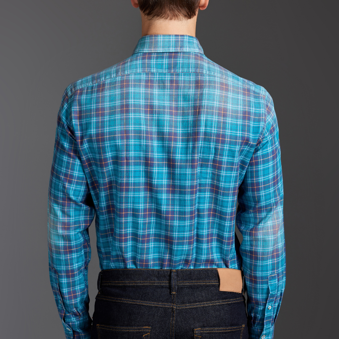 Stone-Washed Tartan Flannel Shirt