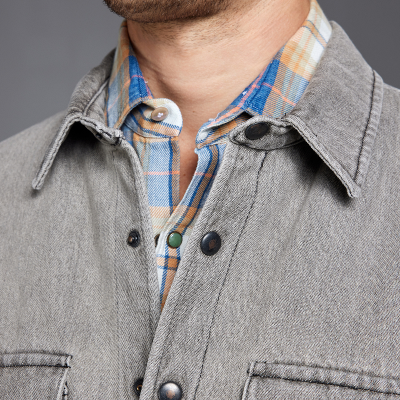 Grey Denim Overshirt Jacket