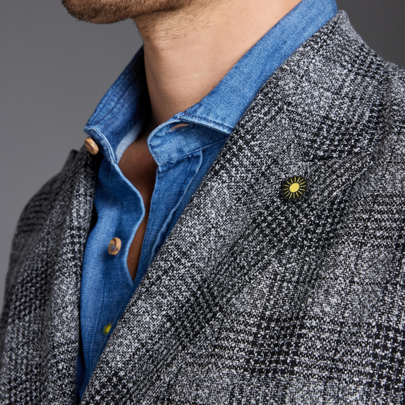 Double-Breasted Checked Jacket