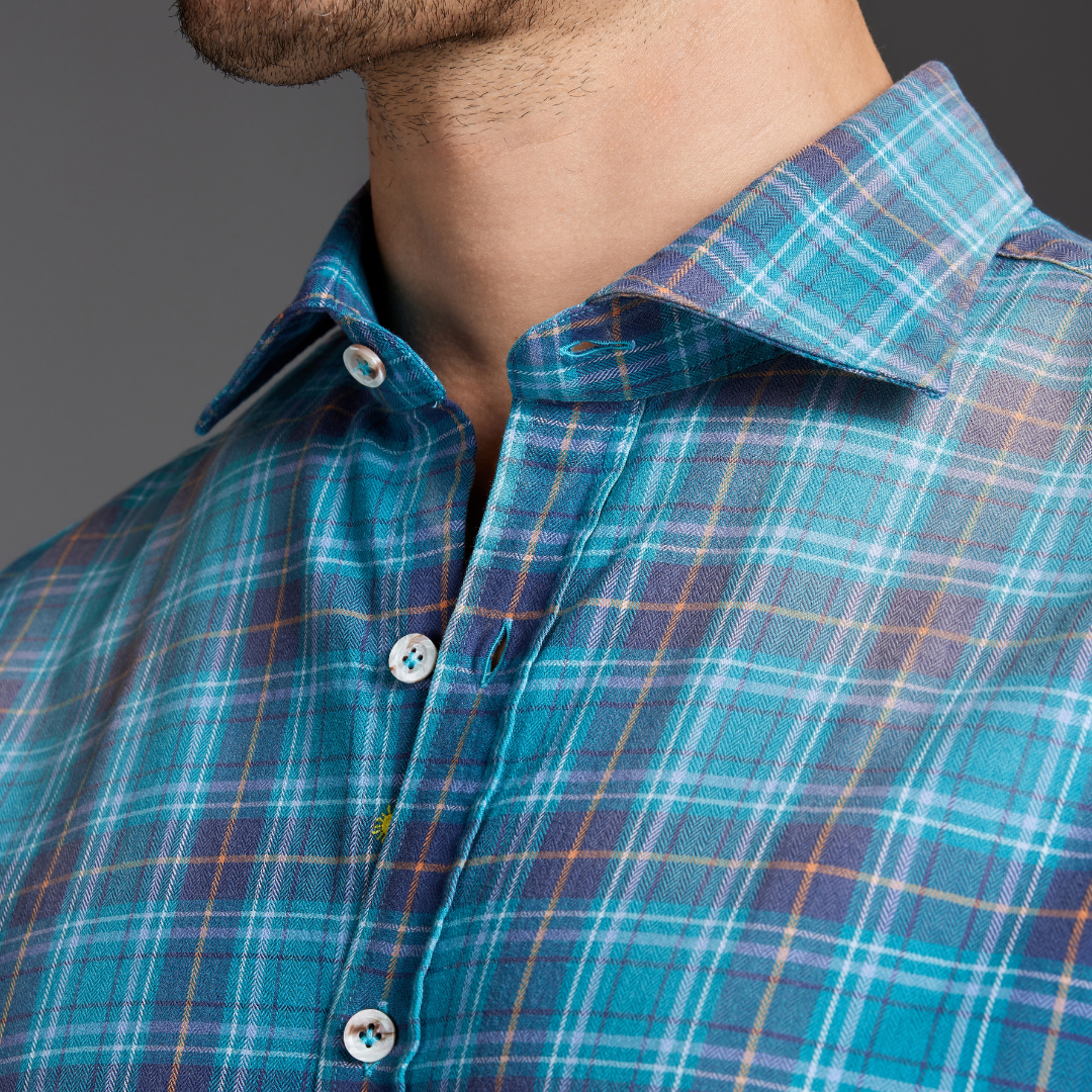 Stone-Washed Tartan Flannel Shirt