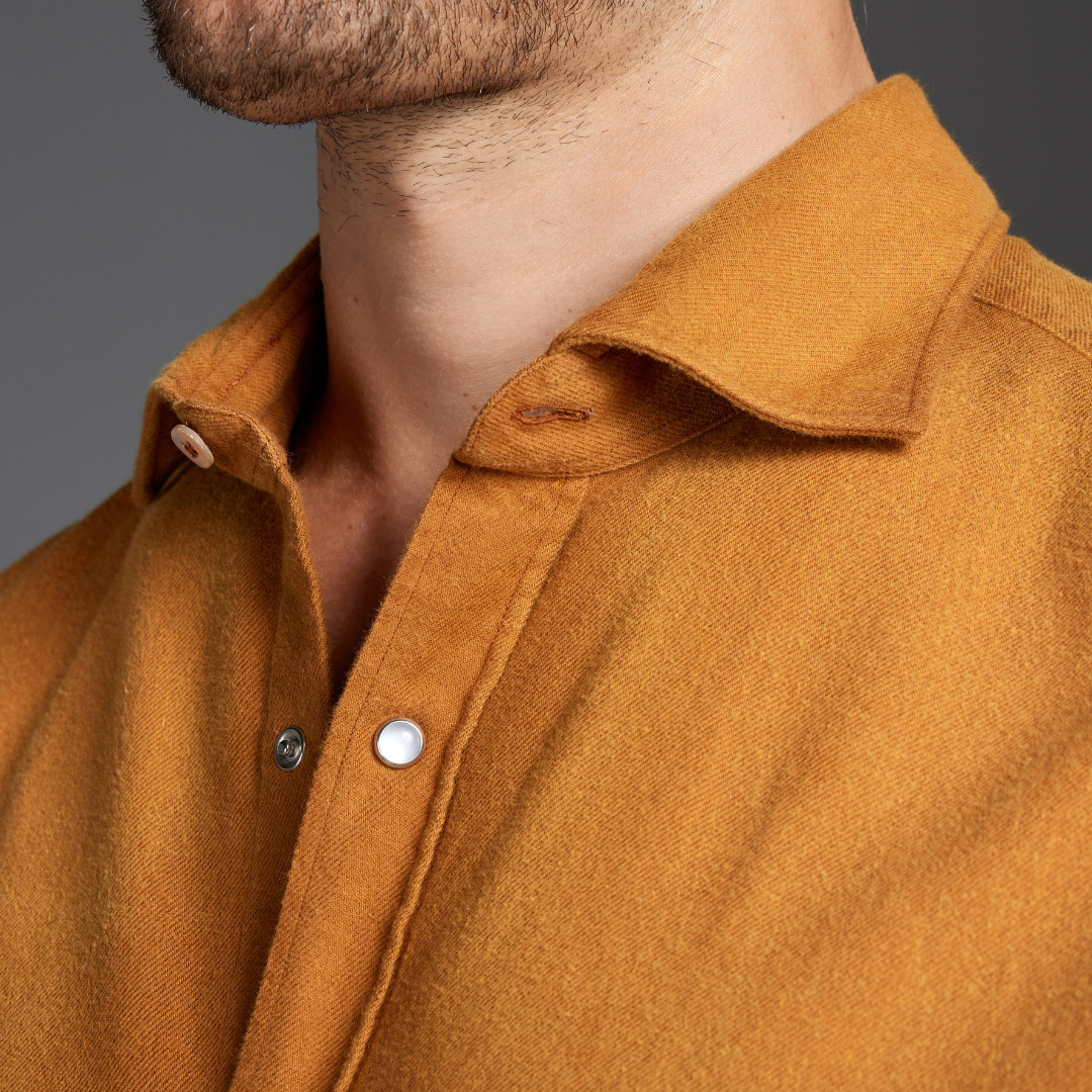 Rust Flannel Shirt with Sabbiature