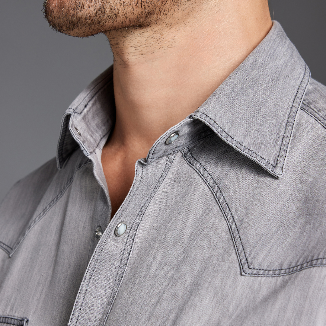 Grey Denim Texan-Style Shirt