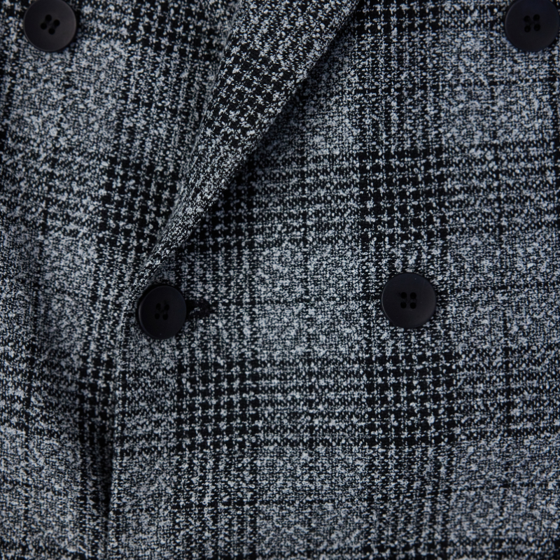 Double-Breasted Checked Jacket